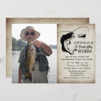 Fishing Retirement Photo Invitation
