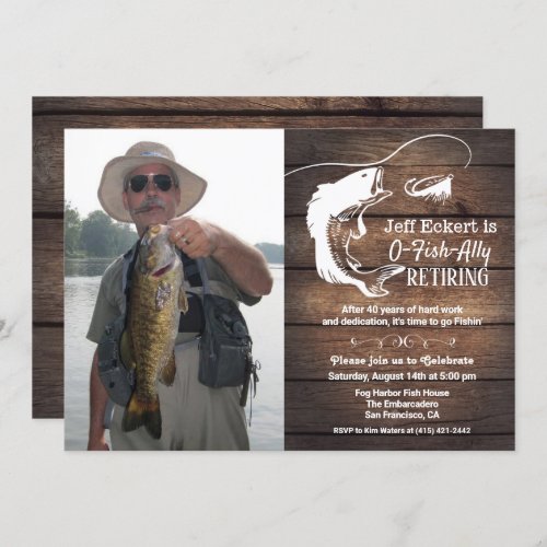 Fishing Retirement Photo Invitation