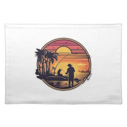 Fishing Retro Fishing Fish Cloth Placemat