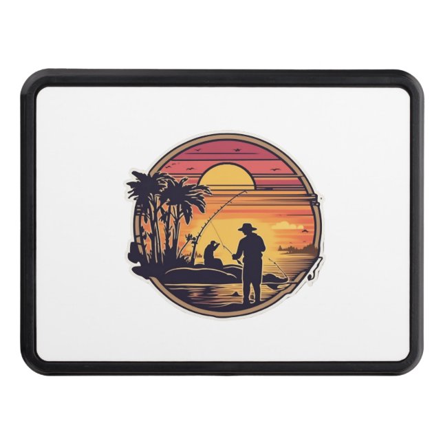 Fishing Retro Fishing Fish Hitch Cover (Front)
