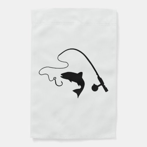 Fishing rod and fish fishing garden flag