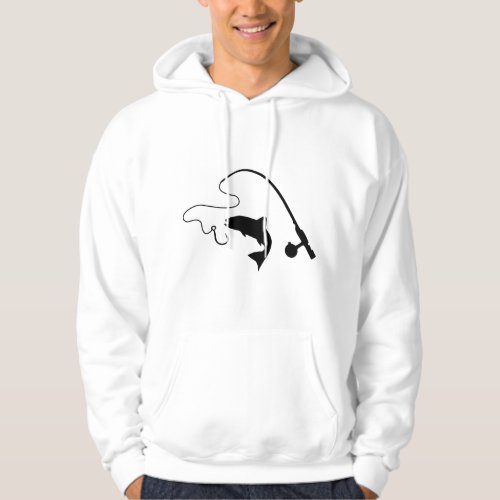 Fishing rod and fish fishing hoodie