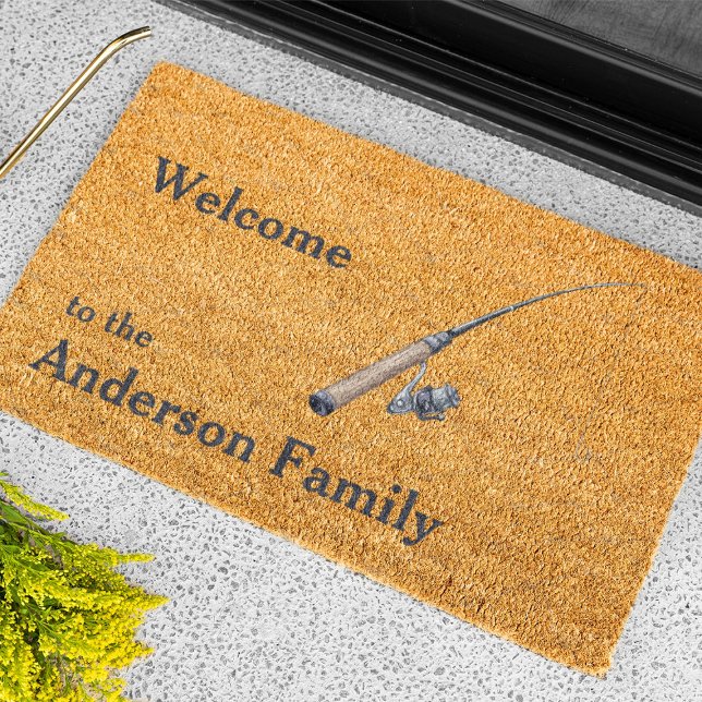 Fishing Rod and Net Welcome Fiber Doormat (Creator Uploaded)