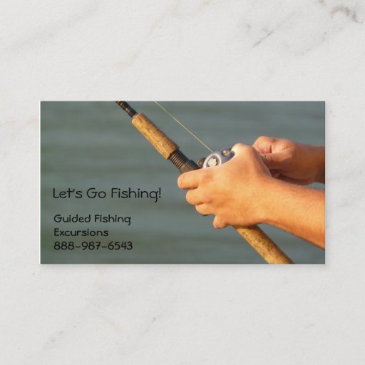Customizable Fishing  Rod and Reel Business Card for Guides