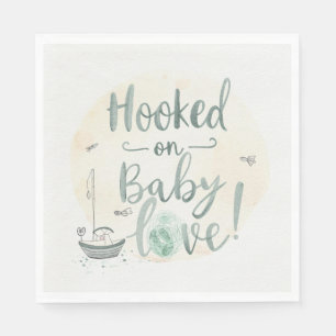 Fishing rod Baby reveal for Fishing lovers Napkins