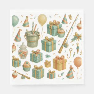 Fishing rod Birthday themed for Fishing lovers Napkins