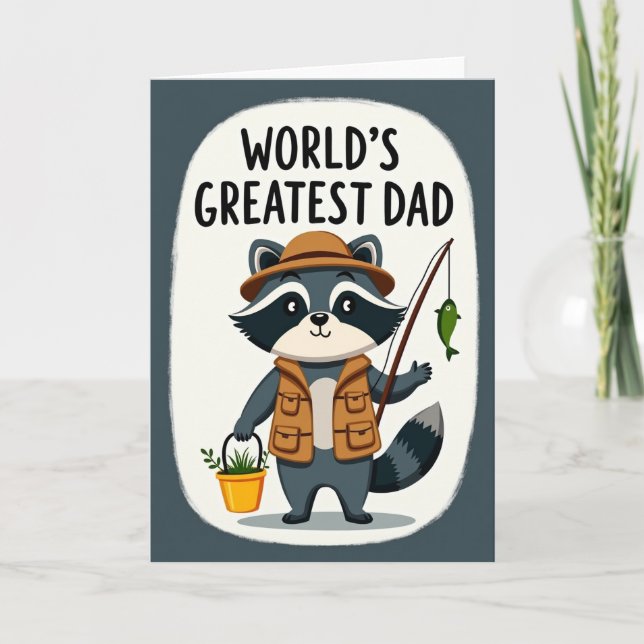 Fishing Rod Fathers Day Art Card (Front)