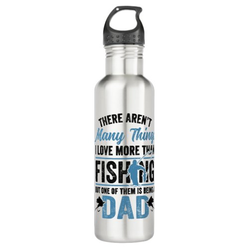 Fishing Rod Fisher Fish Fisherman Fishing Dad Stainless Steel Water Bottle