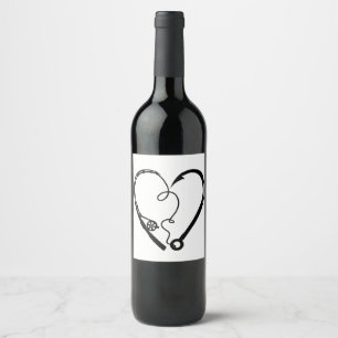 Fishing Rod Heart Heart Wine Label