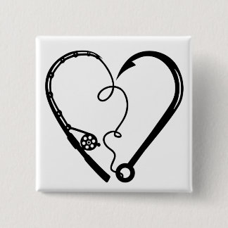 FISHING ROD HEART HOOK BUTTON