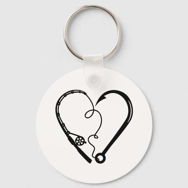 FISHING ROD HEART HOOK KEYCHAIN (Front)