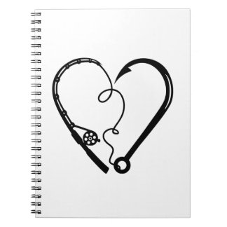 FISHING ROD HEART HOOK NOTEBOOK