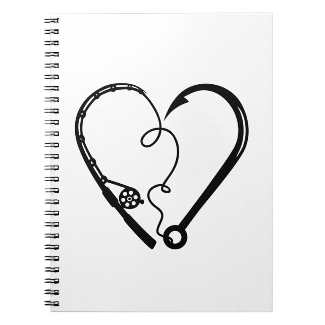 FISHING ROD HEART HOOK NOTEBOOK (Front)