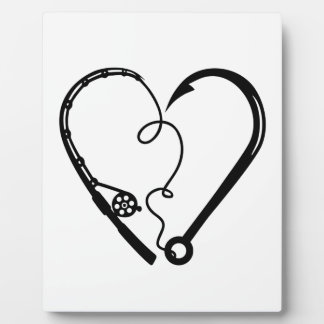 FISHING ROD HEART HOOK PLAQUE