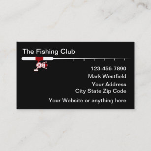 Fish & Hook, Fisherman, Fishing and Tackle Store Business Card, Zazzle