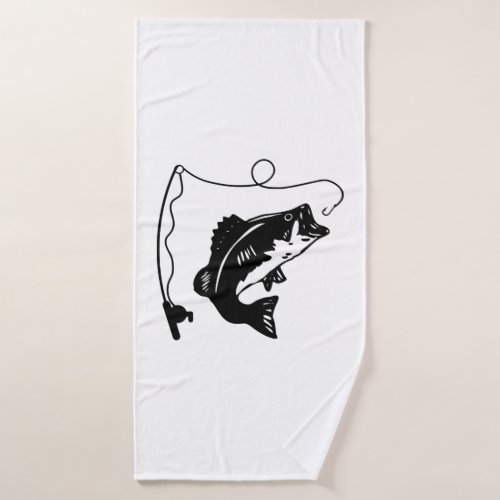 Fishing rod with fish bath towel