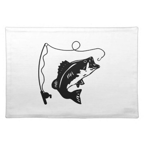 Fishing rod with fish cloth placemat