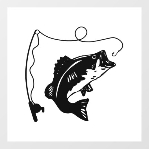 Fishing rod with fish floor decals