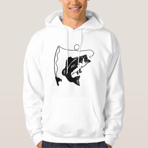 Fishing rod with fish hoodie