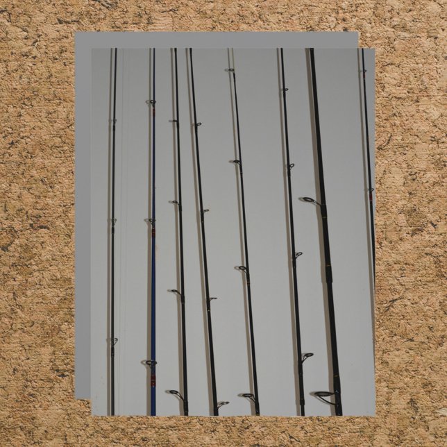 Fishing Rods aligned on Gray Scrapbook Paper (Creator Uploaded)