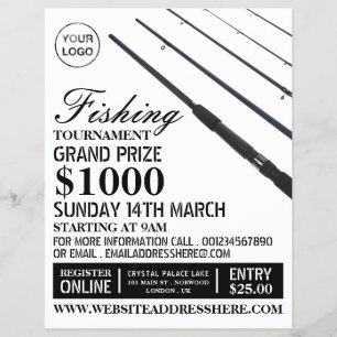 Fishing Rods, Fishing Tournament Event Advertising Flyer