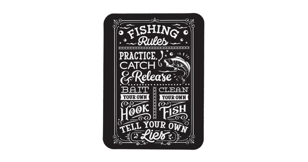 Fishing Rules List Custom Background Magnet | Zazzle