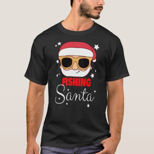 Fishing Santa Claus Christmas Holiday Fishing Fish T_Shirt