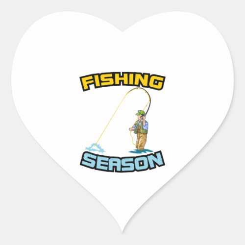 Fishing Season Fishing _ Fishing Girthday Gift Heart Sticker