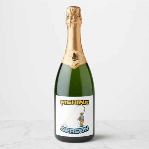 Fishing Season Fishing _ Fishing Girthday Gift Sparkling Wine Label