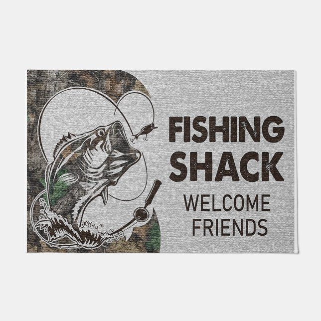 Fishing Shack Welcome Friends Doormat (Front)