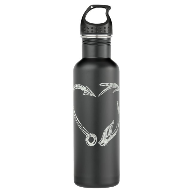 Fishing & Shed horn Hunter Antler Elk, Deer- hunti Stainless Steel Water Bottle (Front)