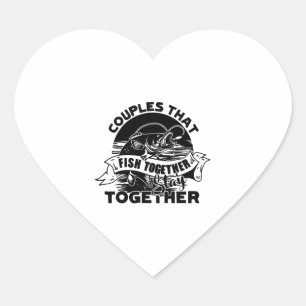 Fishing Shirt Heart Sticker