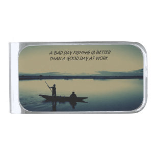FISHING SILVER FINISH MONEY CLIP