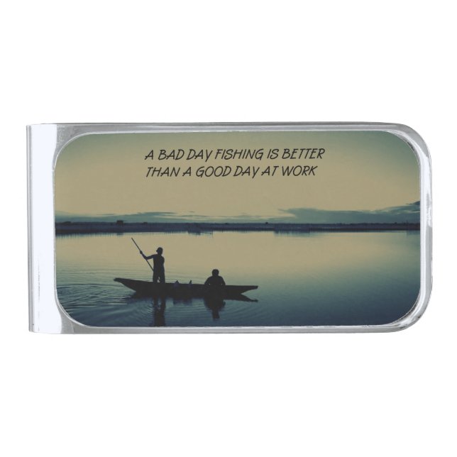 FISHING SILVER FINISH MONEY CLIP (Front)