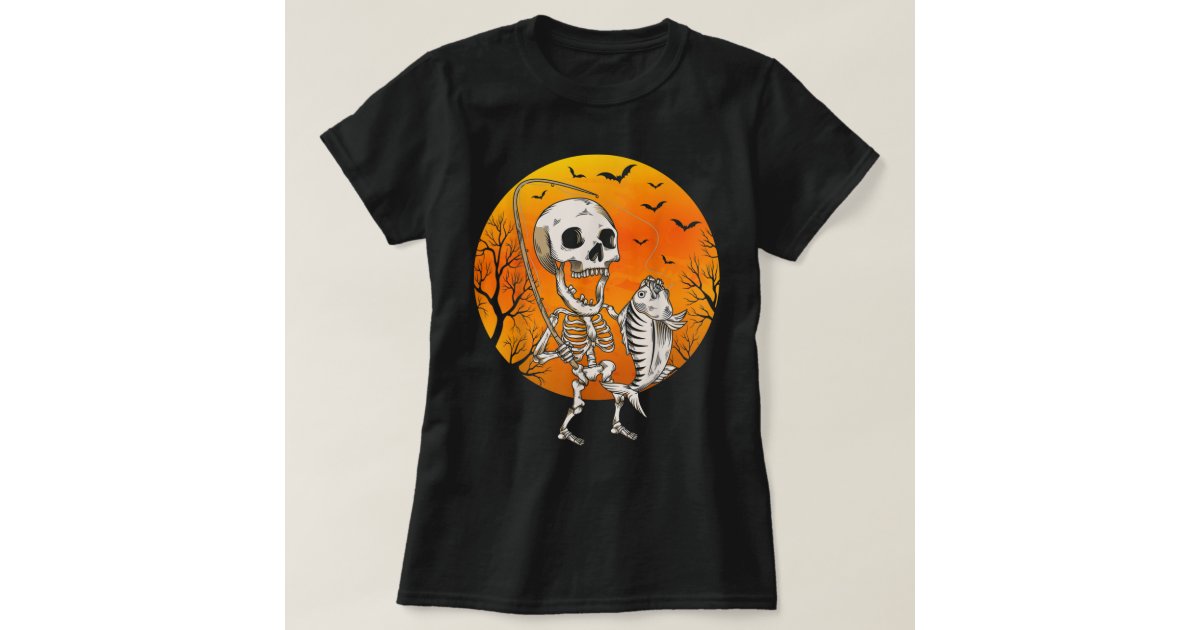 Fishing Skeleton Fisherman Halloween Men Women Fis T-Shirt