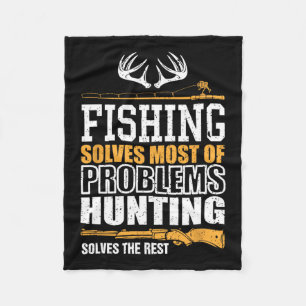 Fishing Solves Most Of My Problems Fishing Solves Fleece Blanket