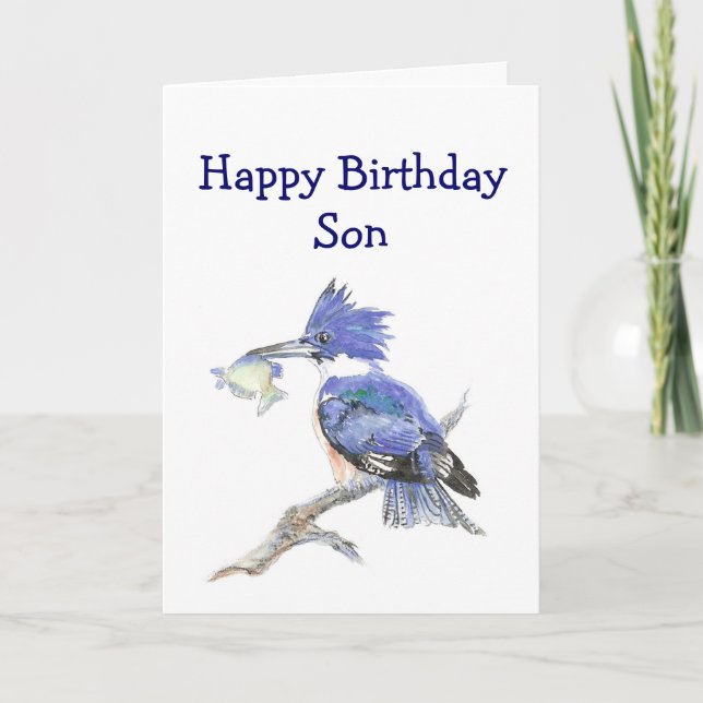 Fishing Son  Birthday Humor - The Kingfisher Card (Front)