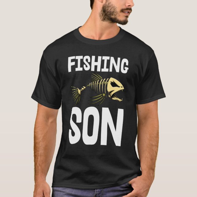 Fishing Son Tee Skeleton Fish Bone Tees Sharp Teet (Front)