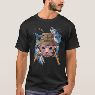 Fishing Sphynx Outdoor Fisherman Cat Cute Fly Fish T-Shirt