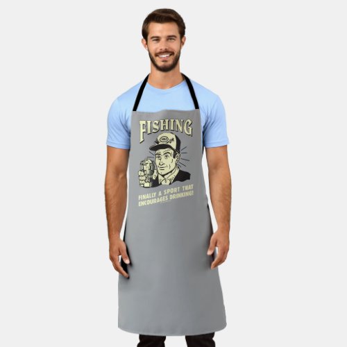 Fishing Sport Encourages Drinking Apron