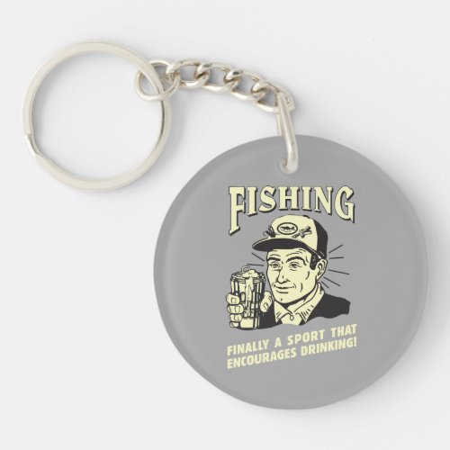 Fishing Sport Encourages Drinking Keychain