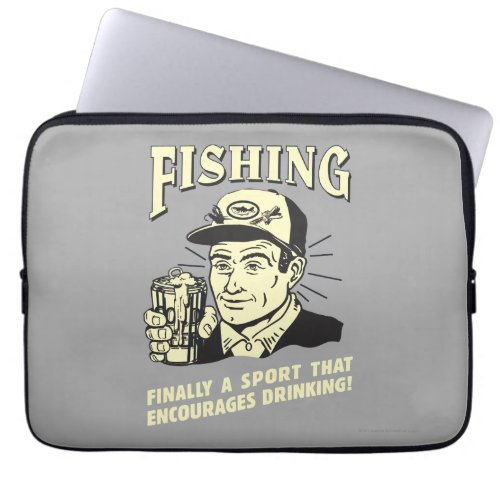 Fishing Sport Encourages Drinking Laptop Sleeve