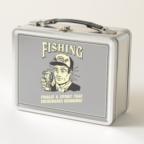 Fishing Sport Encourages Drinking Metal Lunch Box