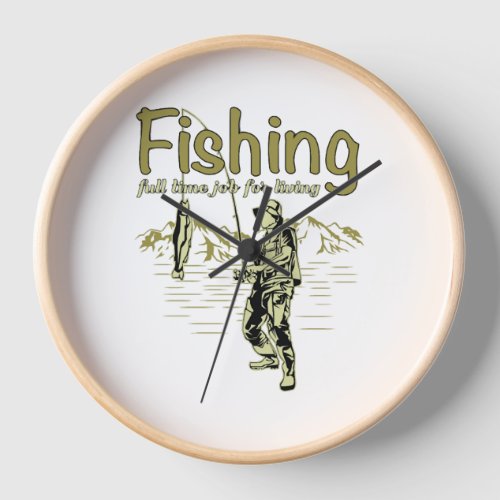 Fishing sport fishing rod clock