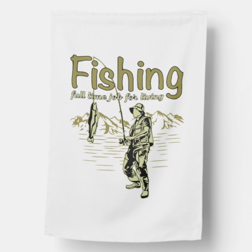 Fishing sport fishing rod house flag