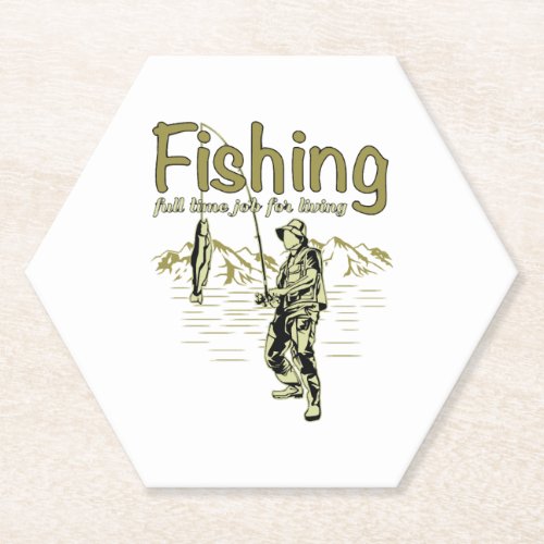 Fishing sport fishing rod paper coaster