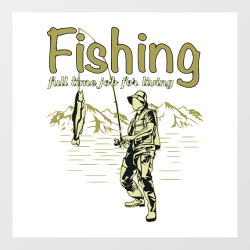 Fishing sport fishing rod wall decal 