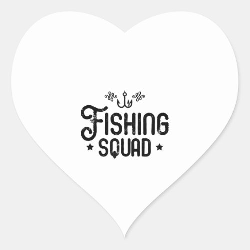 Fishing Squad Fishing Team Fishing Heart Sticker
