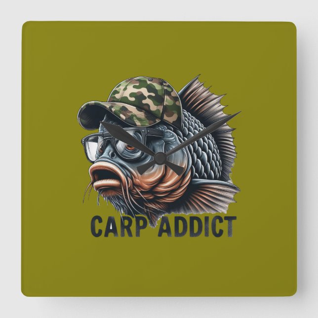 Fishing  square wall clock (Front)