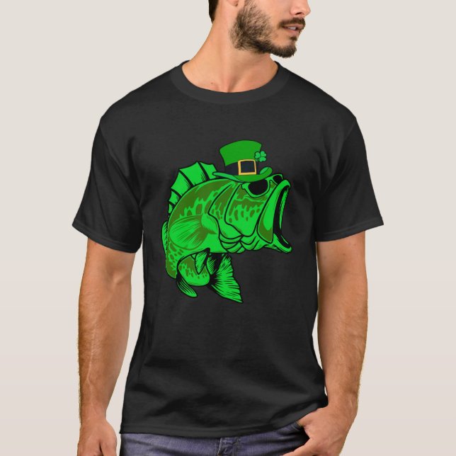 Fishing St Patrick s Day Irish Lucky Fishing For M T-Shirt (Front)